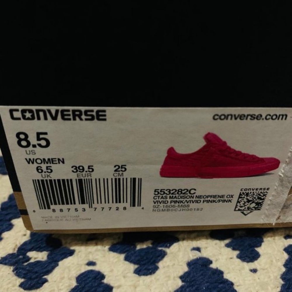 NEW  CONVERSE 8.5 MADISON NEOPRENE OX VIVID PINK - Picture 9 of 9